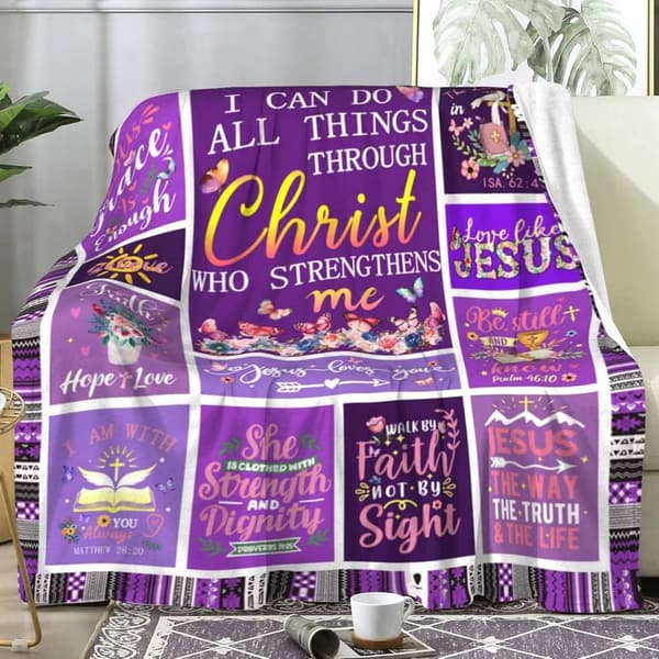 Inspirational Bible Verse Throw Blanket for Women & Kids