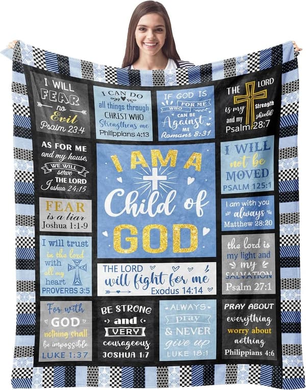 Inspirational Blanket for Men - Christian Graduation/Birthday Gift