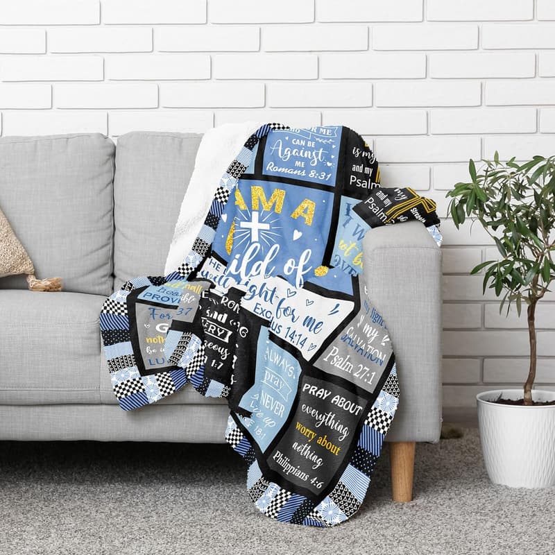 Inspirational Blanket for Men - Christian Graduation/Birthday Gift