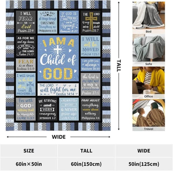 Inspirational Blanket for Men - Christian Graduation/Birthday Gift