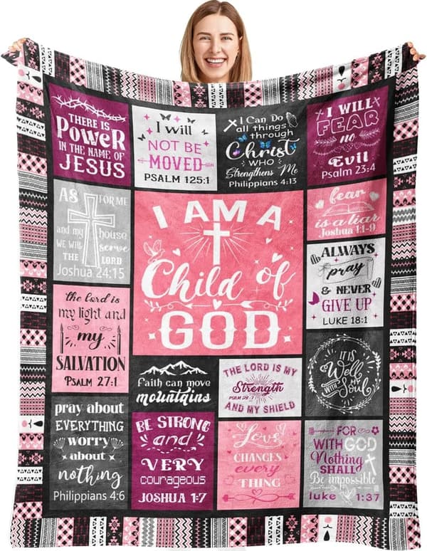 Inspirational Bible Verse Throw Blanket for Women