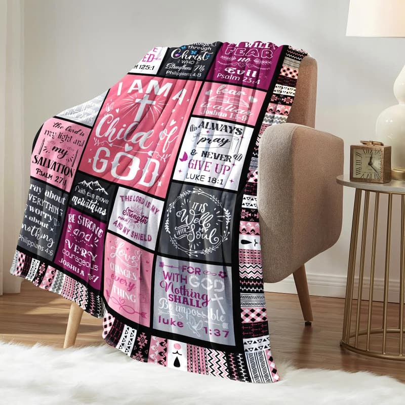 Inspirational Bible Verse Throw Blanket for Women