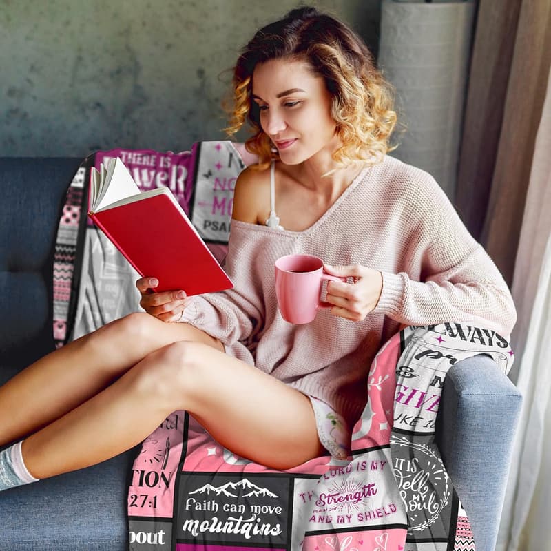 Inspirational Bible Verse Throw Blanket for Women