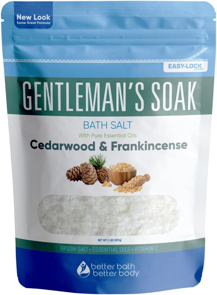 Men's Epsom Bath Salt with Cedarwood & Essential Oils - 32 oz