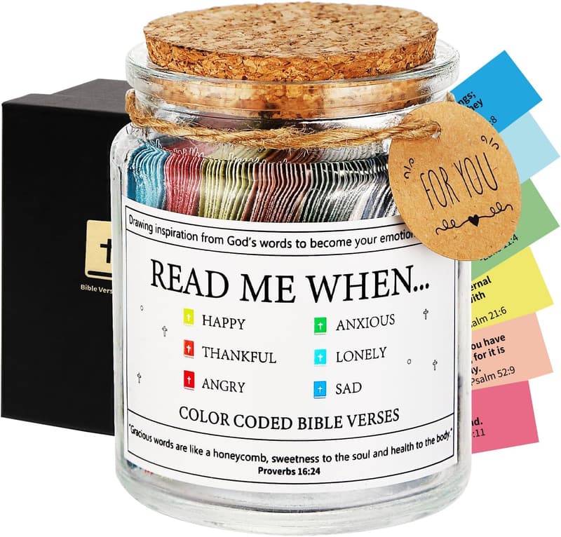 Inspirational Bible Verse Jar, Prayer Cards Gift for Graduates & Moms