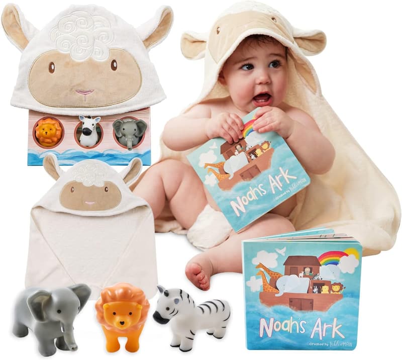 Noah's Ark Baptism Gift Set for Boys - 5-Piece Bundle