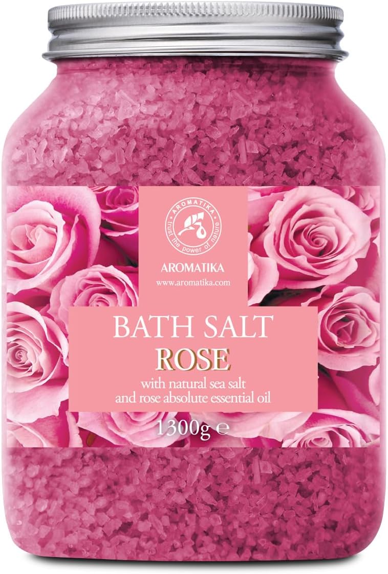 Natural Rose Bath Salts with Rosewood Oil - 46 Oz Aromatherapy