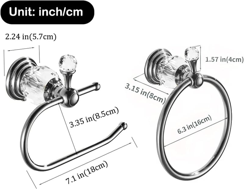 Chrome Towel Hook Set - 2-Piece Wall-Mounted Bathroom Accessories