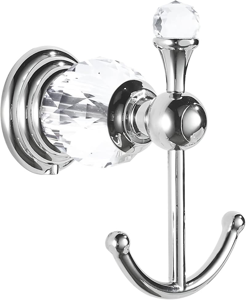 Modern Chrome Double Towel Hook for Bathroom and Coats