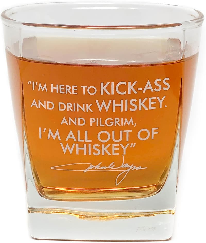 John Wayne Quote Whiskey Glass - Ideal Gift for Dads, 10 oz