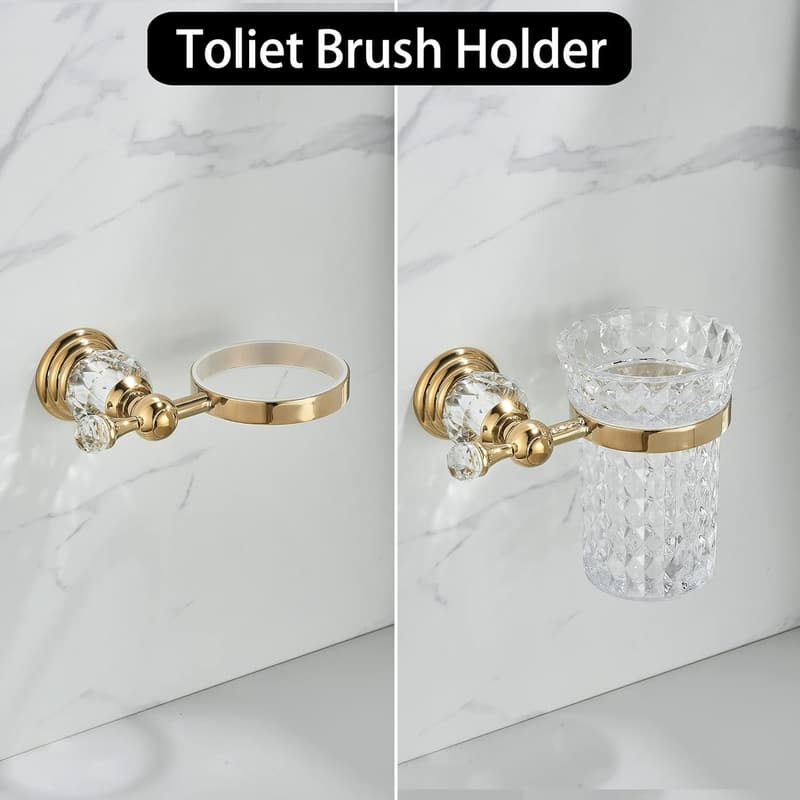 Wall-Mounted Stainless Steel Toilet Brush Holder Set