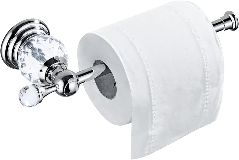 Modern Silver Wall-Mounted Toilet Paper Holder in Zinc Alloy