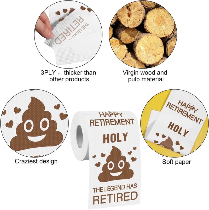 Funny Retirement Toilet Paper Gift for Co-Workers