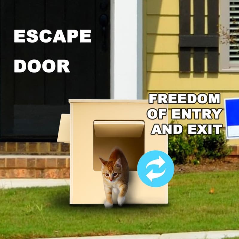 Outdoor Cat House - Sturdy Waterproof Insulated Shelter