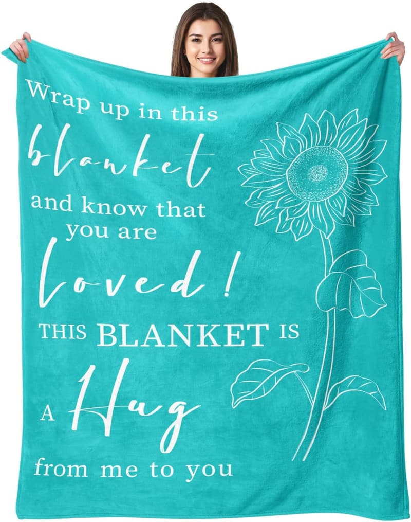 Get Well Soon Sympathy Blanket for Women - Inspirational Care Gift