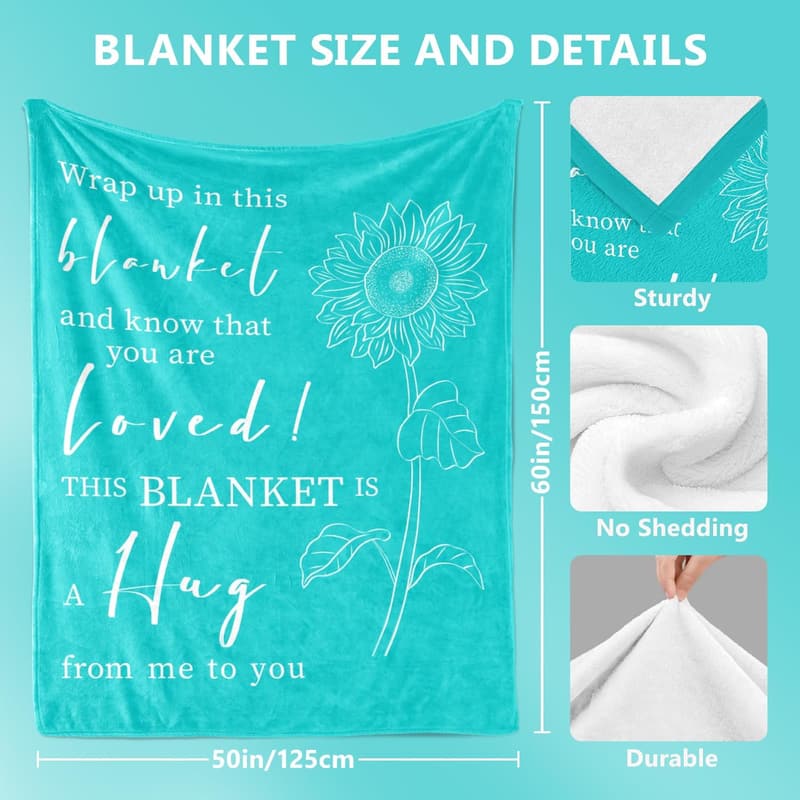 Get Well Soon Sympathy Blanket for Women - Inspirational Care Gift