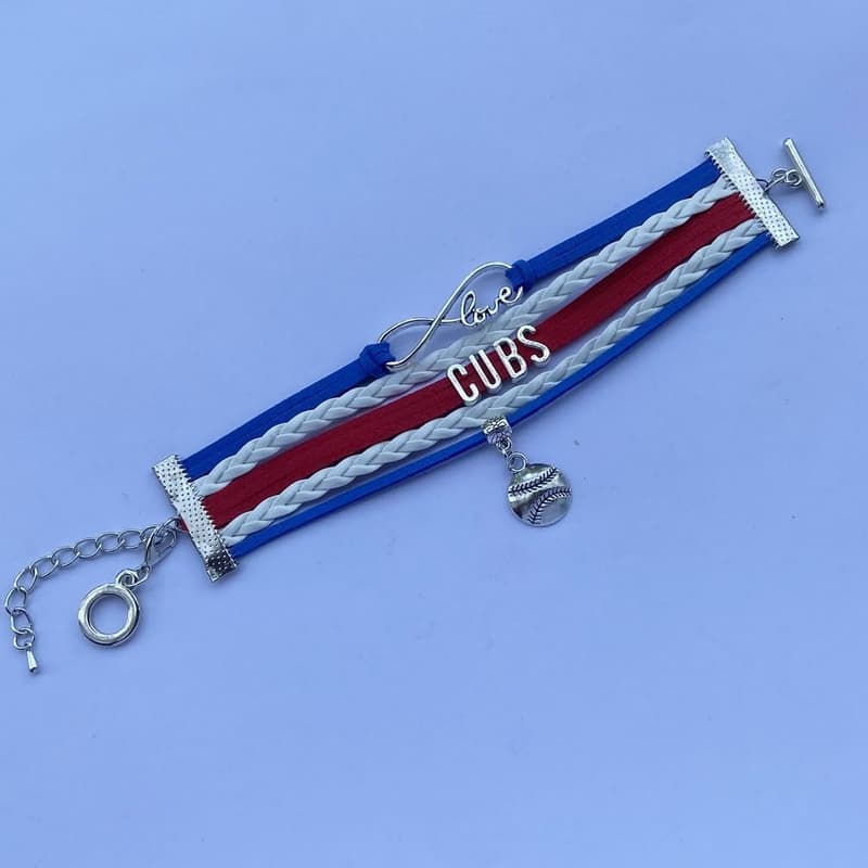 Handmade Infinity Love Cubs Baseball Bracelet for Sports Fans