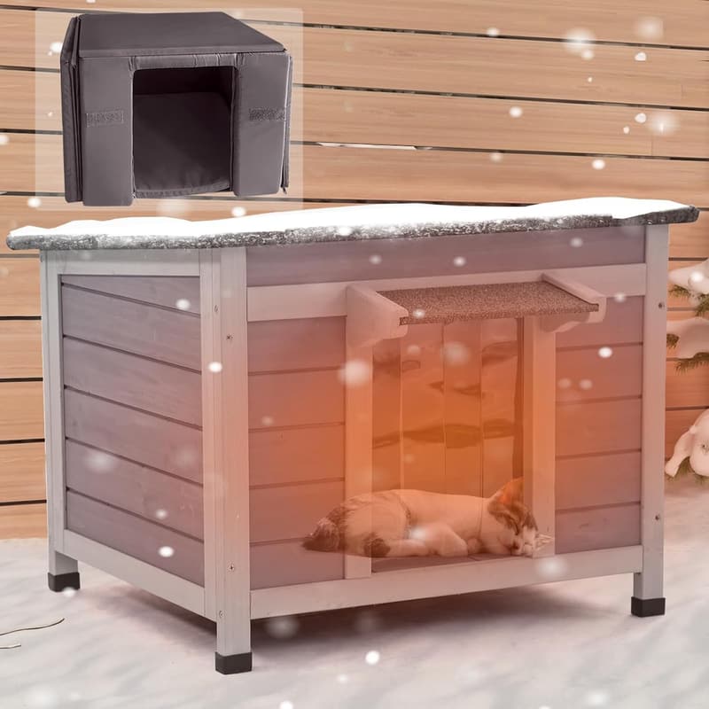 Insulated Outdoor Heated Cat House for Winter Comfort