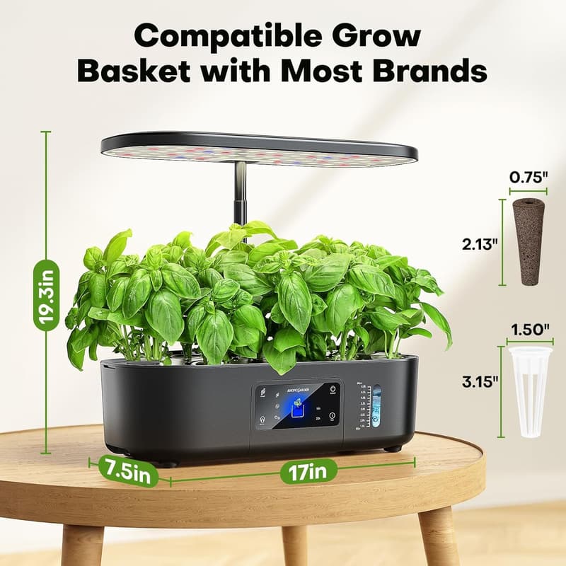 Indoor Hydroponic Herb Garden Kit with Grow Light & 12 Pods