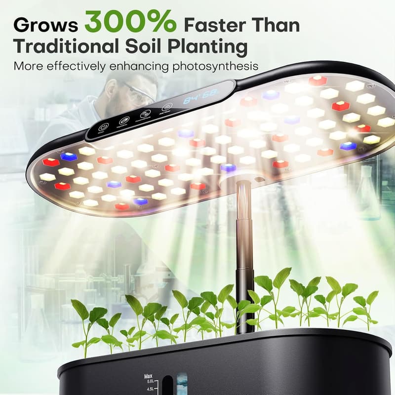 Indoor Hydroponics Garden Kit with LED Growth Lamp – 12 Pods
