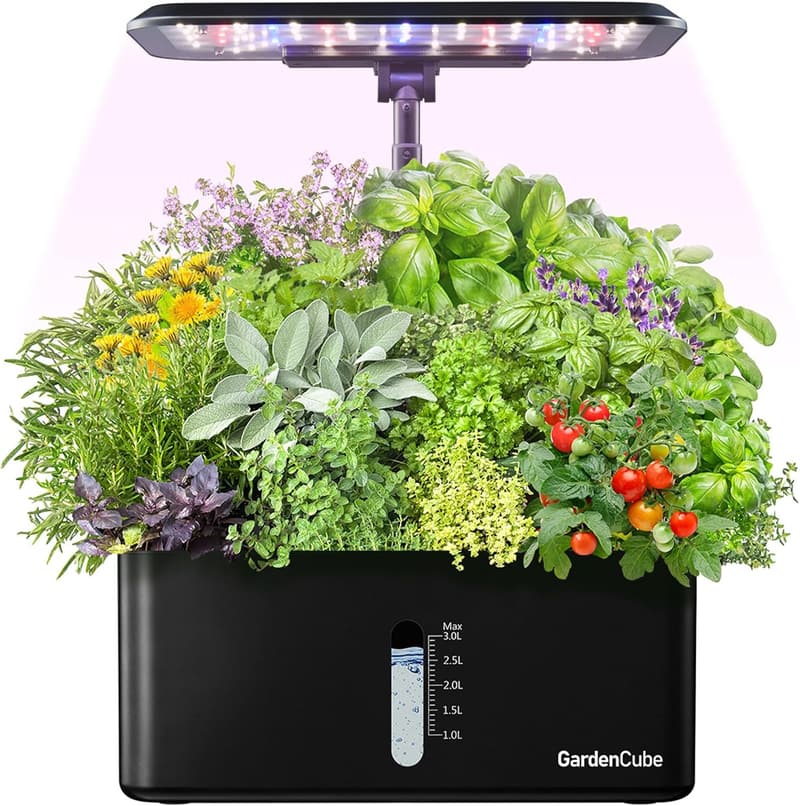 Indoor Hydroponics Herb Garden Kit with LED Grow Light