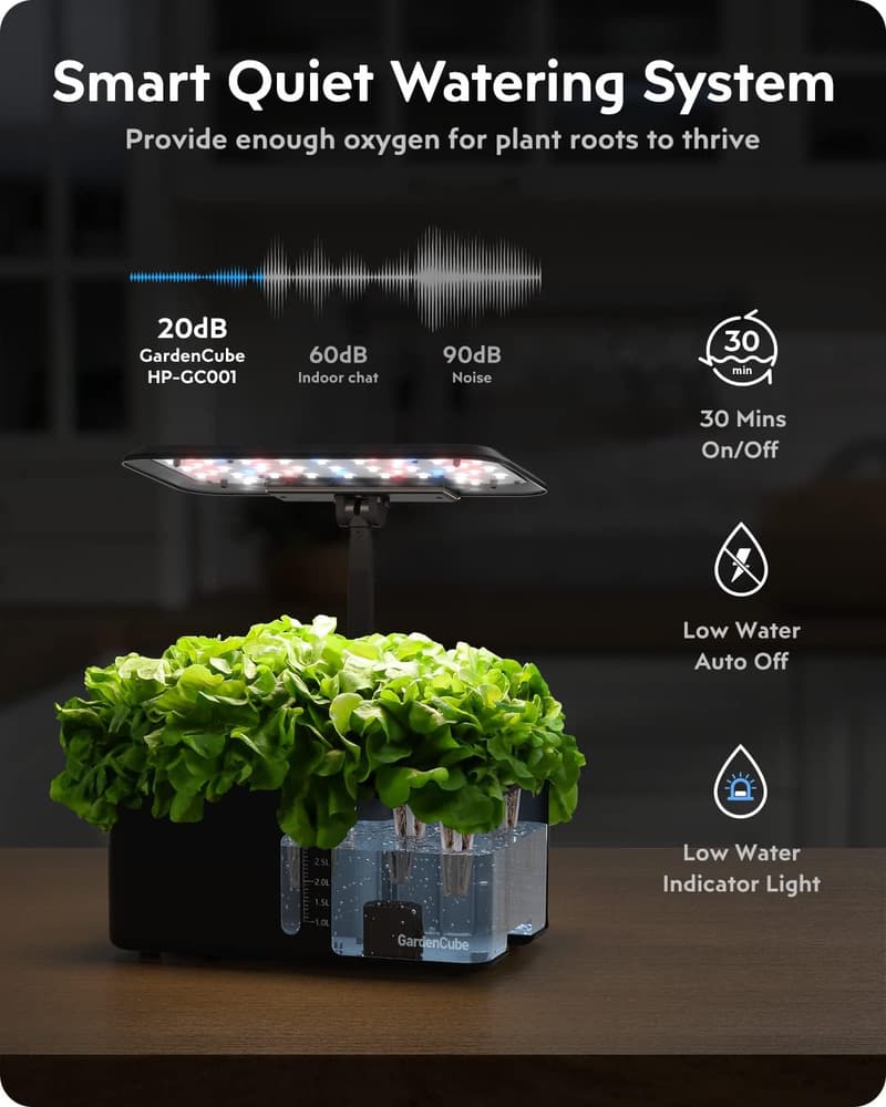 Indoor Hydroponics Herb Garden Kit with LED Grow Light