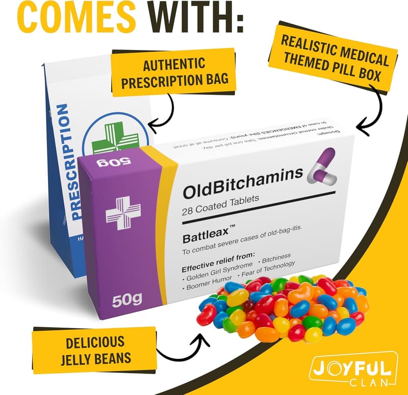 Funny Birthday Prank Pill Box with Jelly Beans for Women