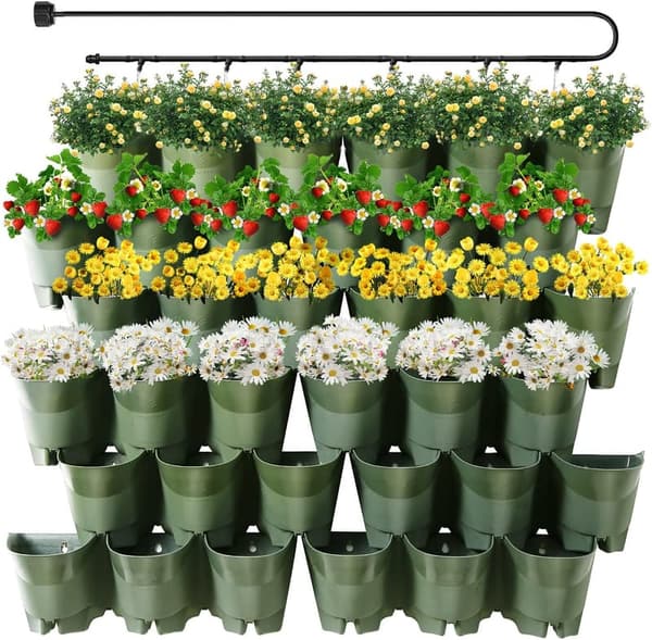 Self-Watering Vertical Planters with Irrigation System - 36 Pockets