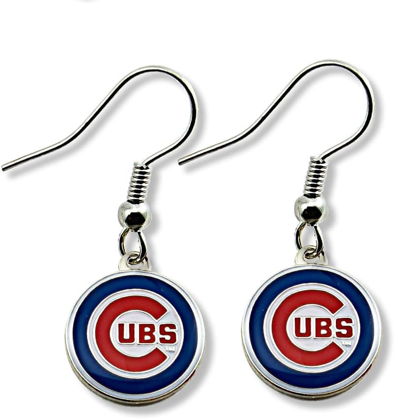 Chicago Cubs Logo Dangle Earrings for Fans