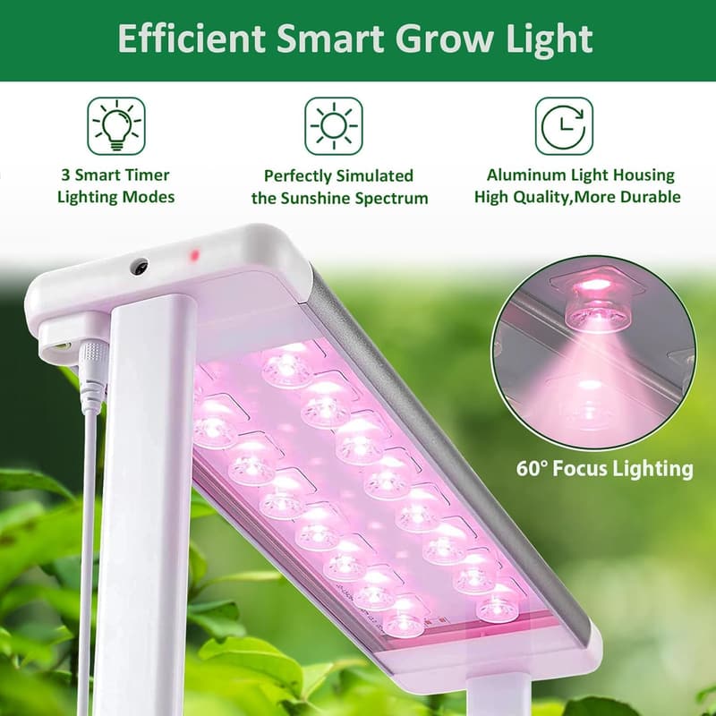 Indoor Hydroponic Gardening System with LED Grow Light