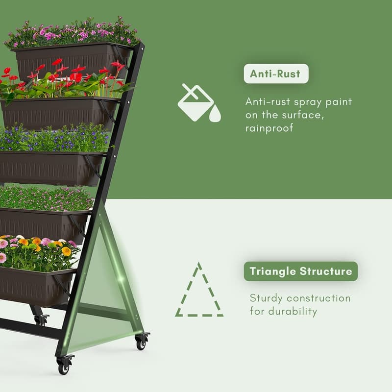Vertical Garden Planter - 5-Tier Raised Bed for Herbs & Vegetables