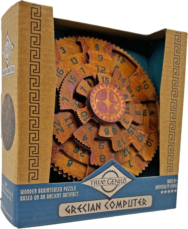 Grecian Mechanical Math Puzzle - Wooden Brainteaser Gift
