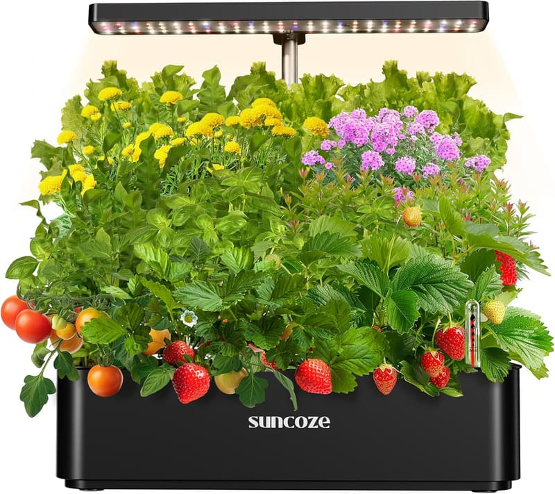 Indoor Hydroponic Garden Kit with 12 Pods & 24W LED Light