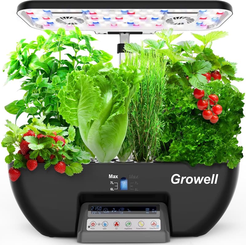 Indoor Hydroponics Herb Garden Kit with 17 Pods & Grow Lights