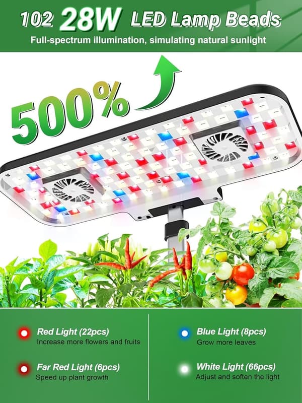 Indoor Hydroponics Herb Garden Kit with 17 Pods & Grow Lights