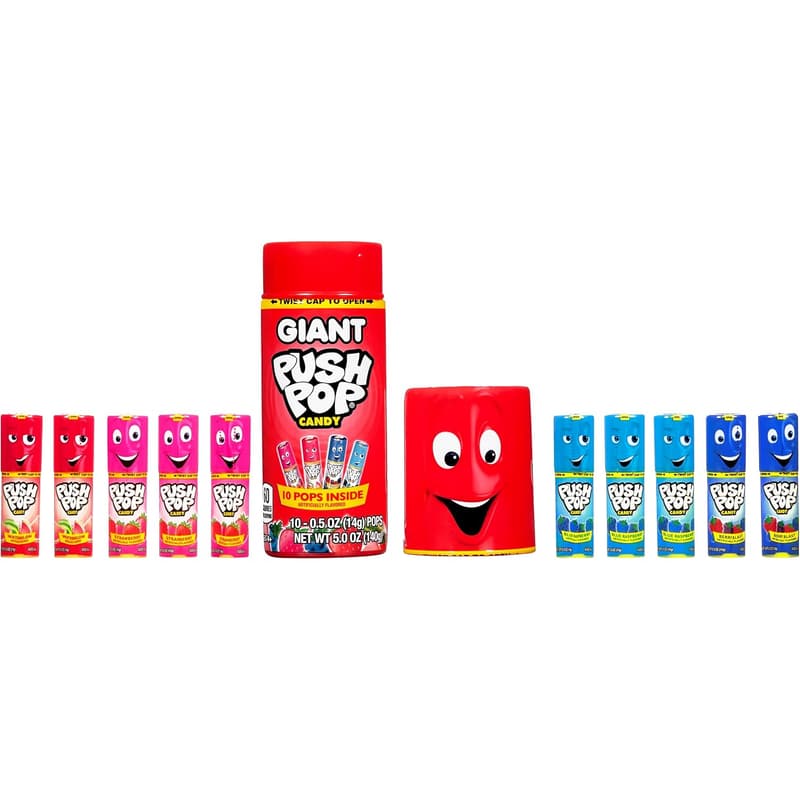 Party Pack of 10 Assorted Fruity Lollipops in Giant Container