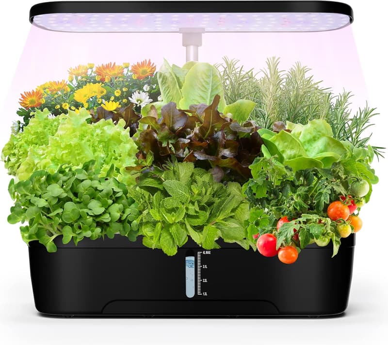 Indoor Herb Garden System with LED Grow Light, 12 Pods