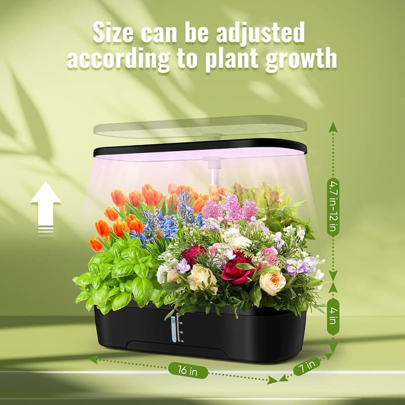 Indoor Herb Garden System with LED Grow Light, 12 Pods