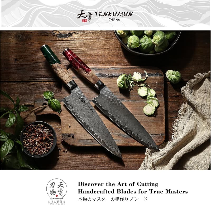 Handcrafted 8-Inch Japanese Gyutou Knife - VG-10 Damascus Steel