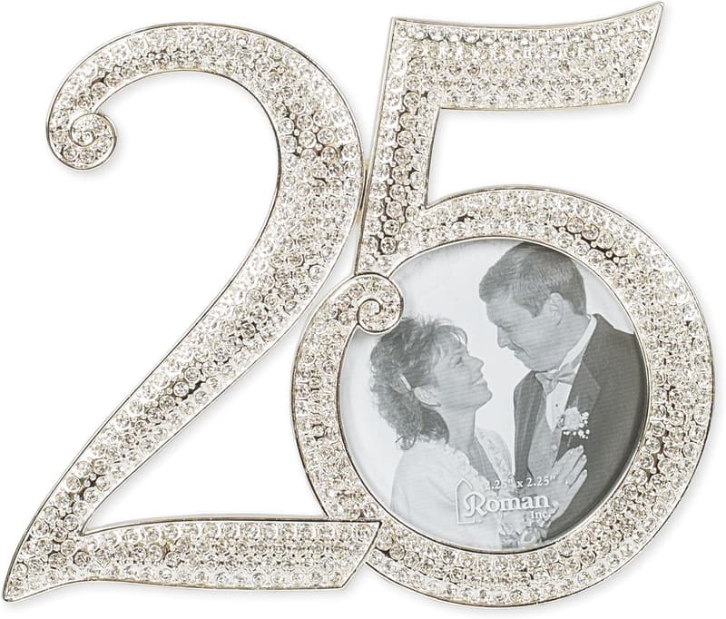 25th Anniversary Zinc Alloy Rhinestone Photo Frame
