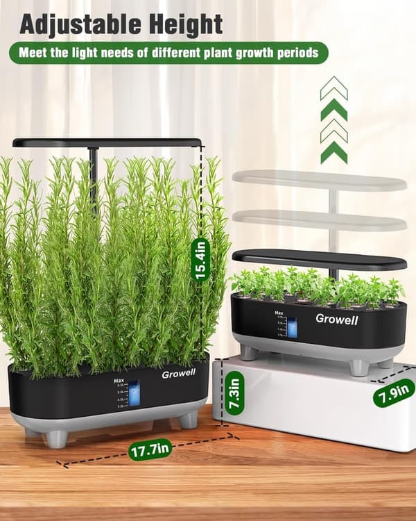 Indoor Hydroponic Garden Kit with LED Light – 16 Pods, 8L