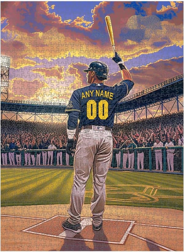 Custom Name Jigsaw Puzzles - Milwaukee Baseball Art (300-1000PCS)