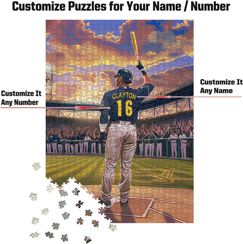 Custom Name Jigsaw Puzzles - Milwaukee Baseball Art (300-1000PCS)