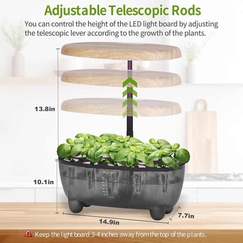 Indoor Herb Garden Hydroponics System with LED and Smart Pump