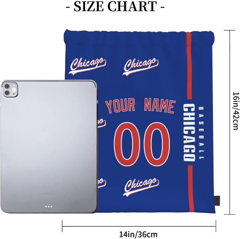 Customizable Chicago Drawstring Backpack for Men and Women