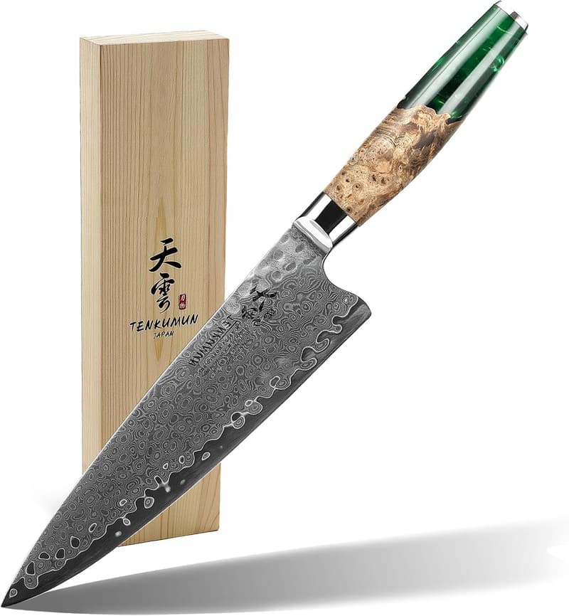 Handcrafted 8-Inch Japanese Gyutou Knife - VG-10 Damascus Steel