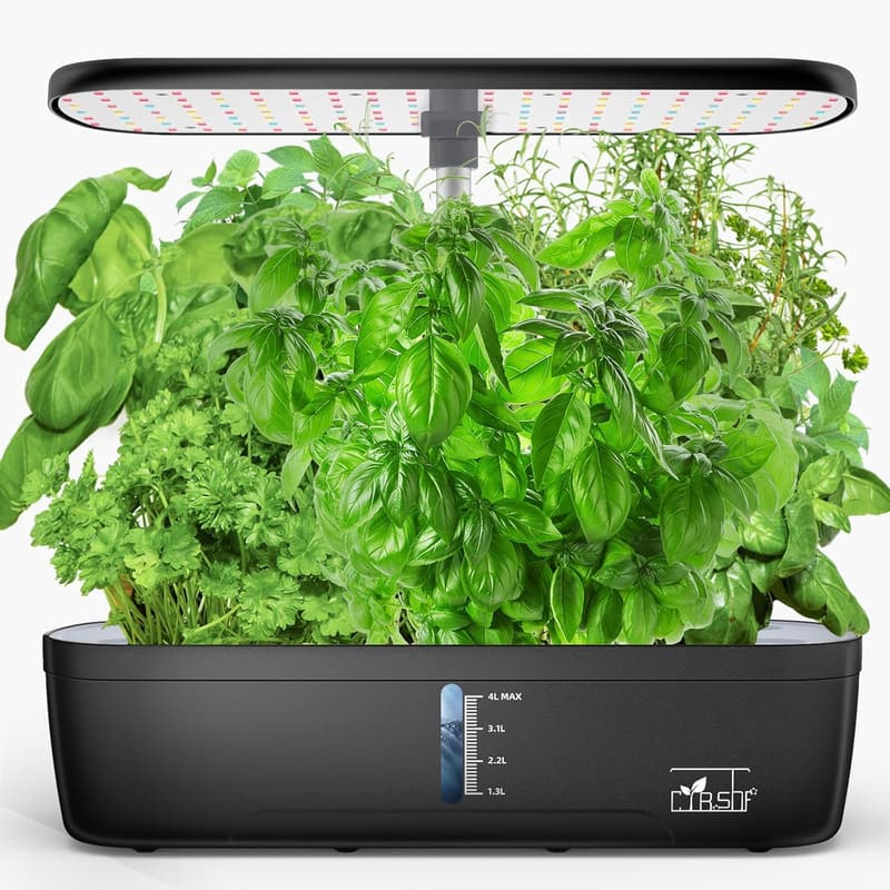 Indoor Hydroponic Garden System with LED Light and 12 Pods