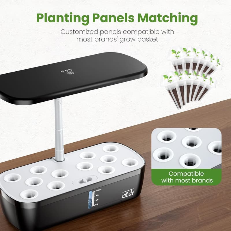 Indoor Hydroponic Garden System with LED Light and 12 Pods