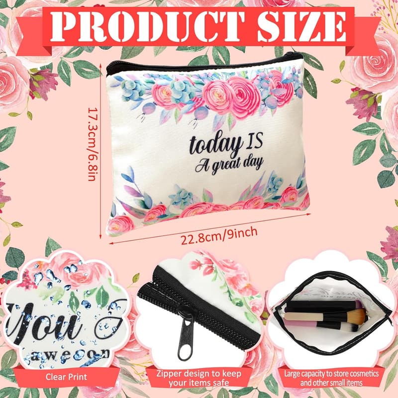 Father's Day Gift: 16-Pc Inspirational Canvas Makeup Bags