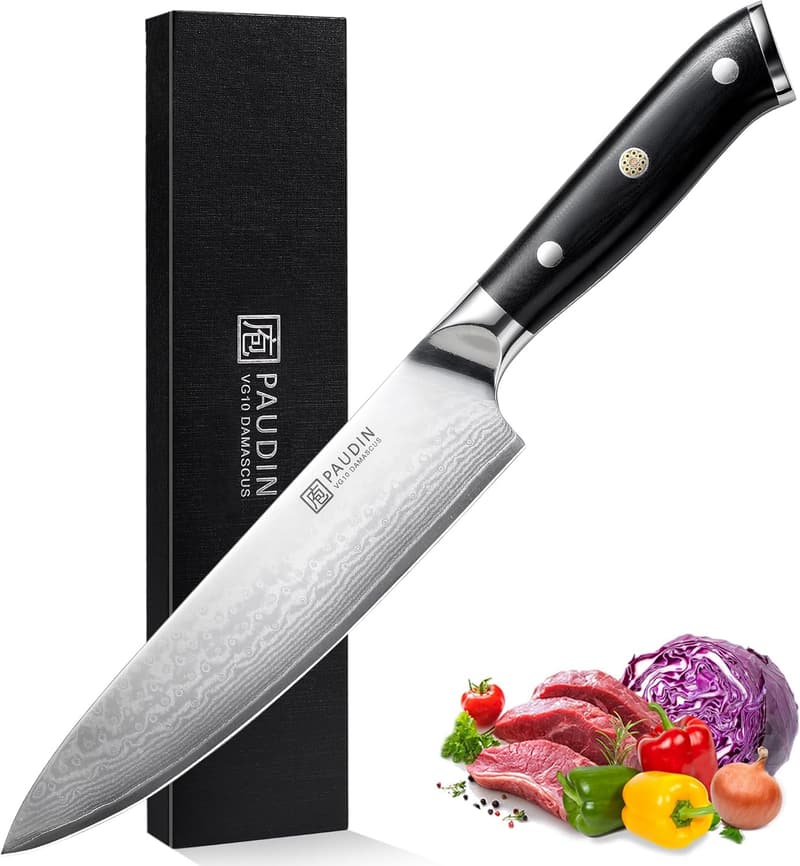 Professional 8-Inch Damascus Chef Knife with Ergonomic Handle